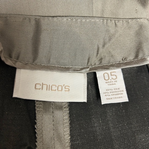 Chicos Shantung Ava Muted Olive Ankle Pants NWOT 0.5 - Picture 4 of 10